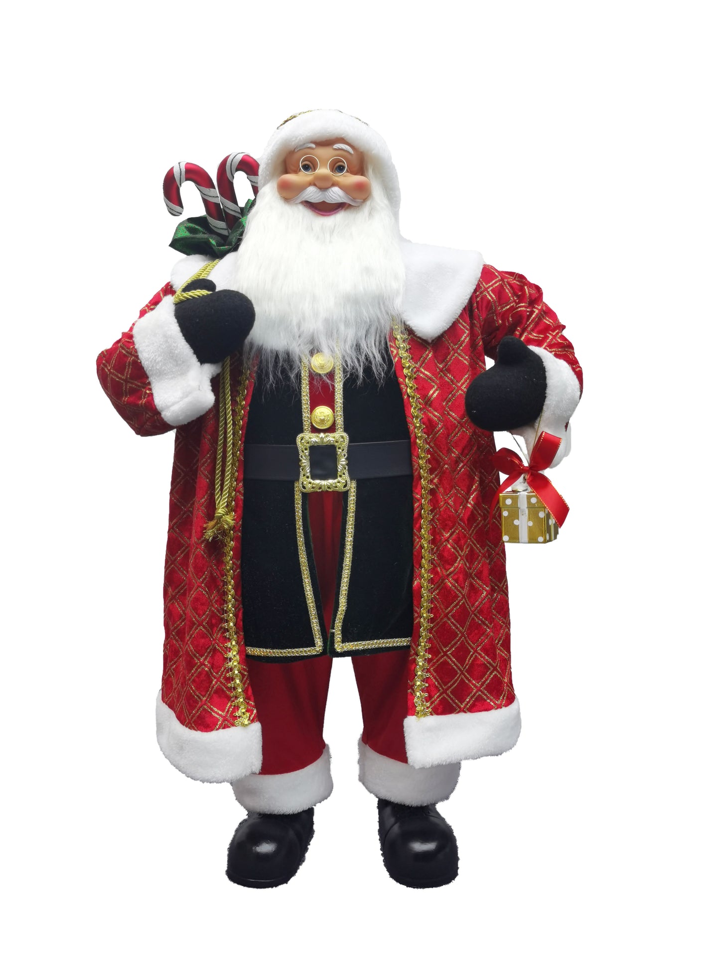 90cm Grand Classic Santa - Quilted Red Velvet