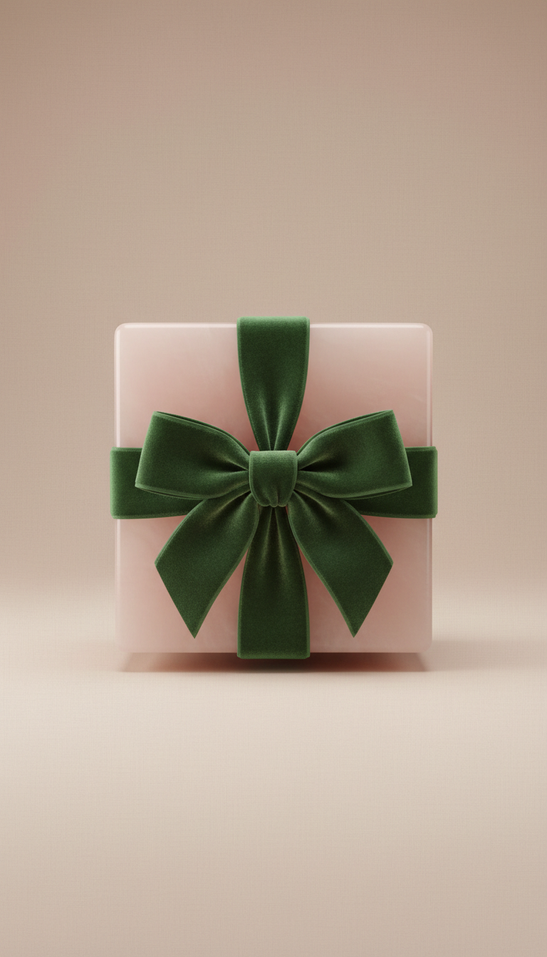 Blush Quartz Keepsake Gift Box with Velvet Ribbon