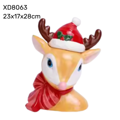 Reindeer Ceramic Cookie Jar ~ Exclusive to Seasons